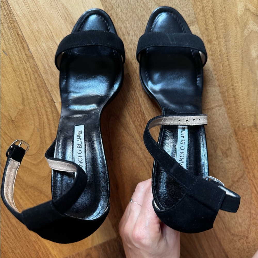 Manolo Blahnik Black Suede Heels